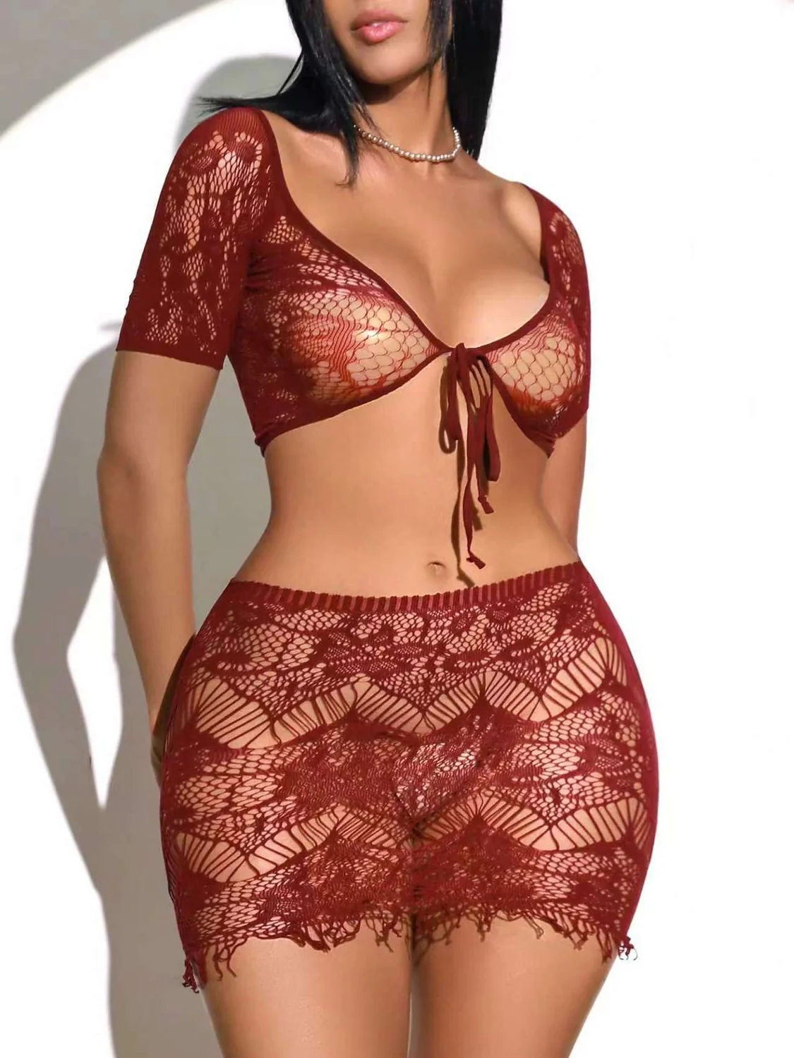 mesh bodycon skirt